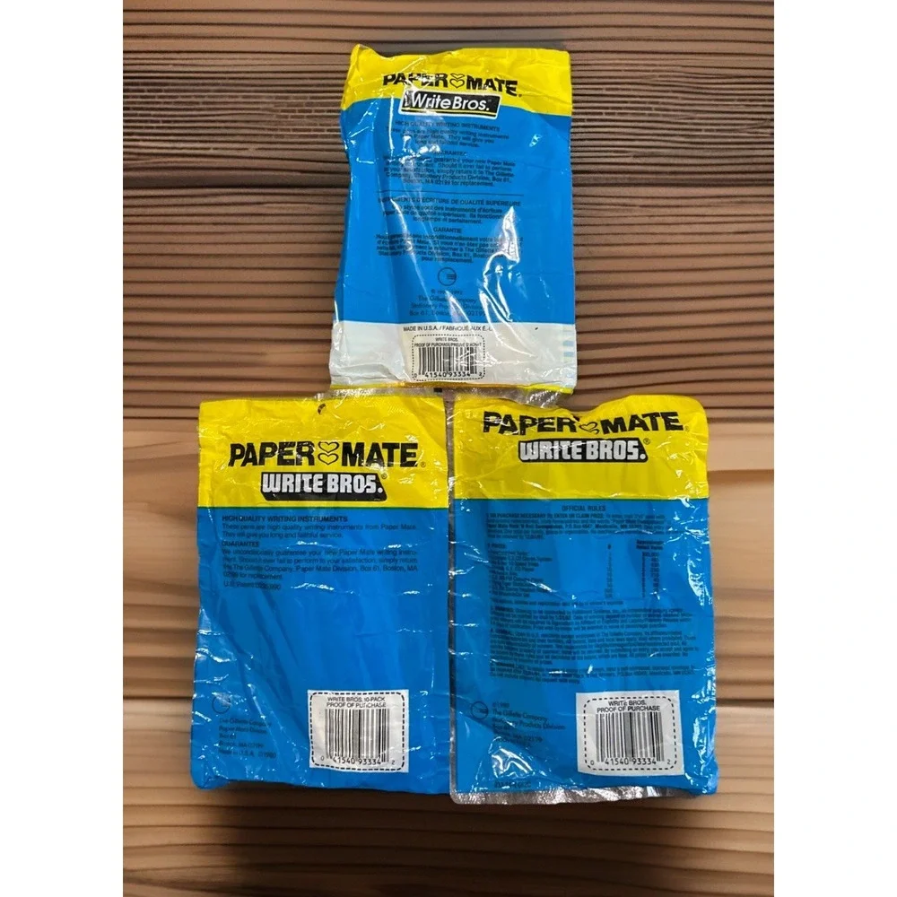 Vtg Paper Mate Write‎ Bros. Ballpoint Pen Medium Point Black Ink 1980s 90s Lot 3